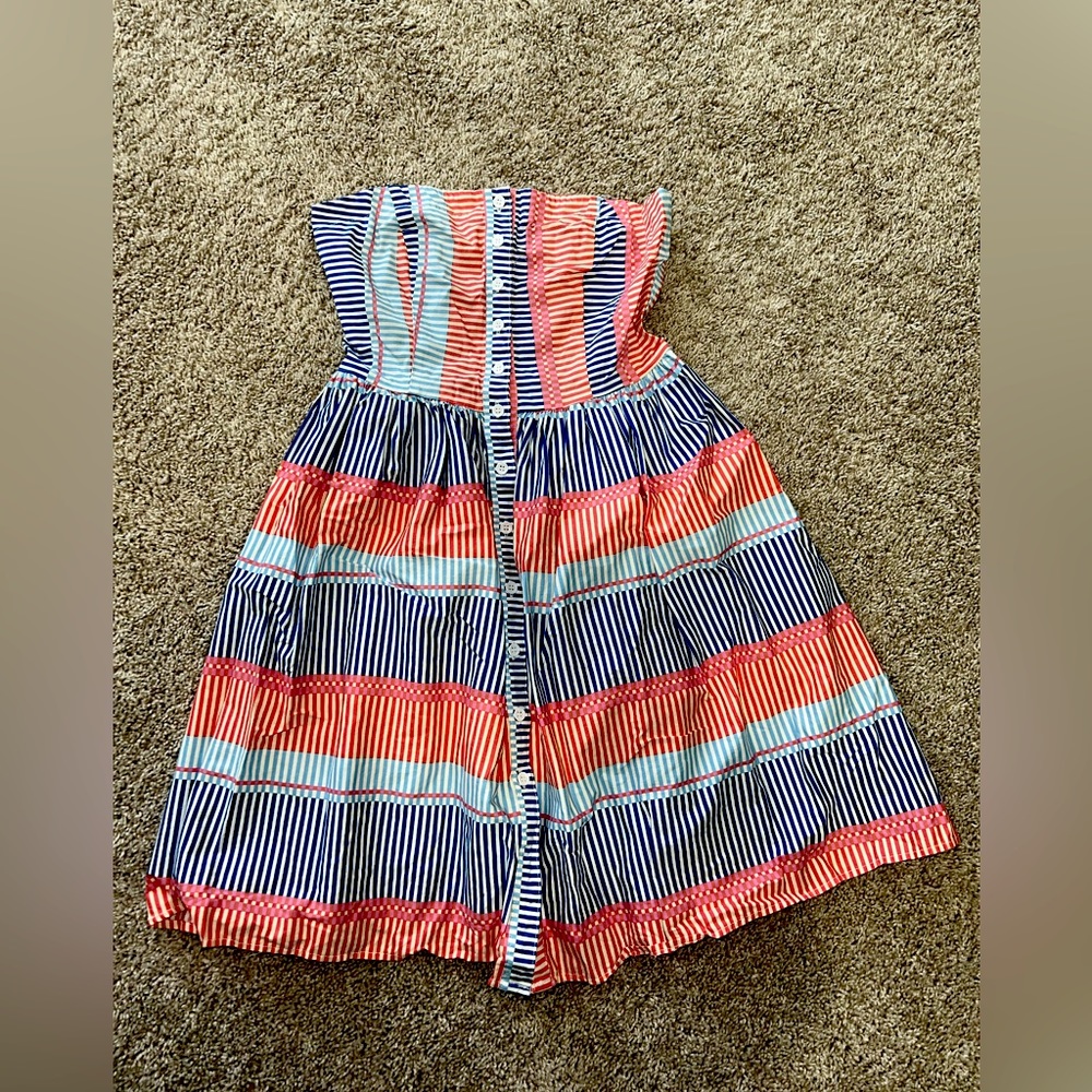 Strapless striped summer dress